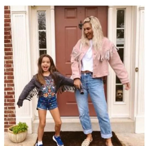 Something Navy Delphine Wool Fringe Jacket Coat S Tan - Picture 6 of 12